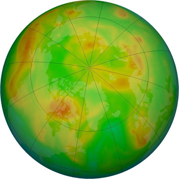 Arctic ozone map for 09 June 2010